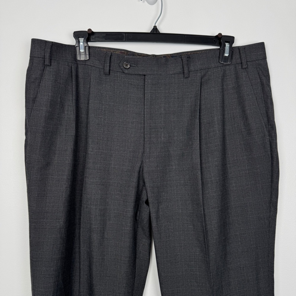 Lauren Ralph Lauren Mens 40x30 Grey Glen Plaid Pleated Cuffed Dress Pants